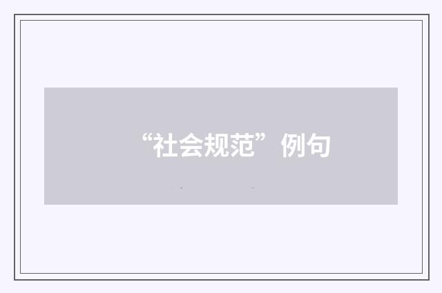 “社会规范”例句