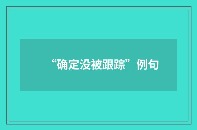 “确定没被跟踪”例句