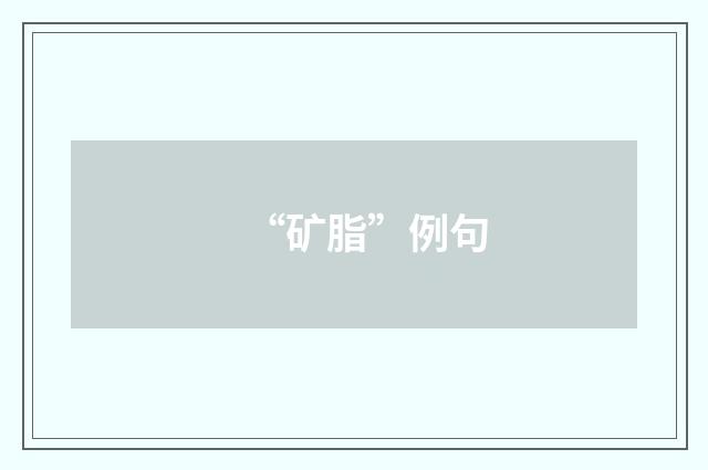 “矿脂”例句