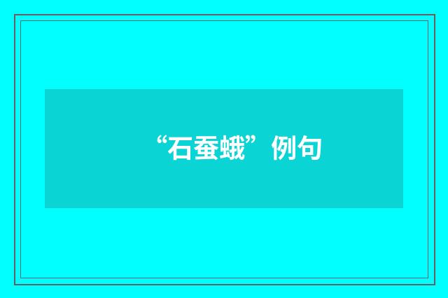 “石蚕蛾”例句