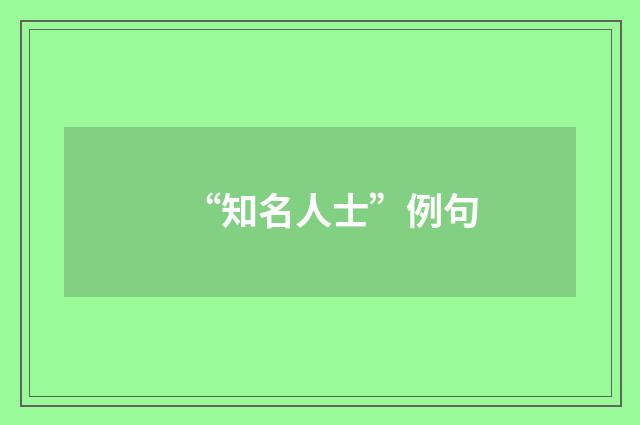 “知名人士”例句