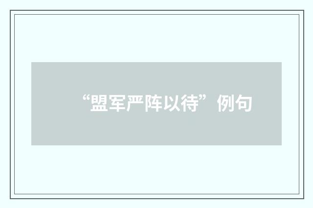 “盟军严阵以待”例句