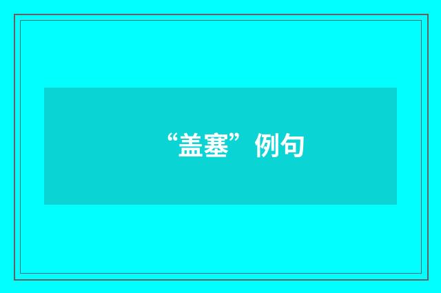 “盖塞”例句
