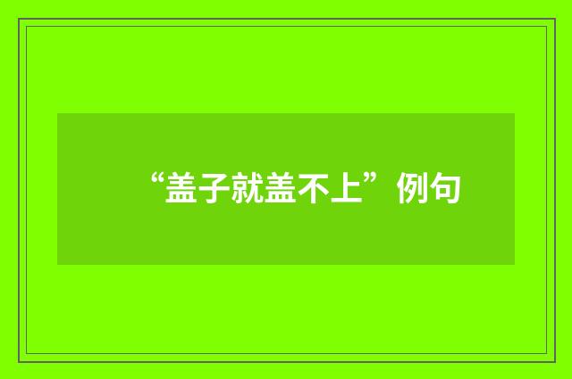 “盖子就盖不上”例句