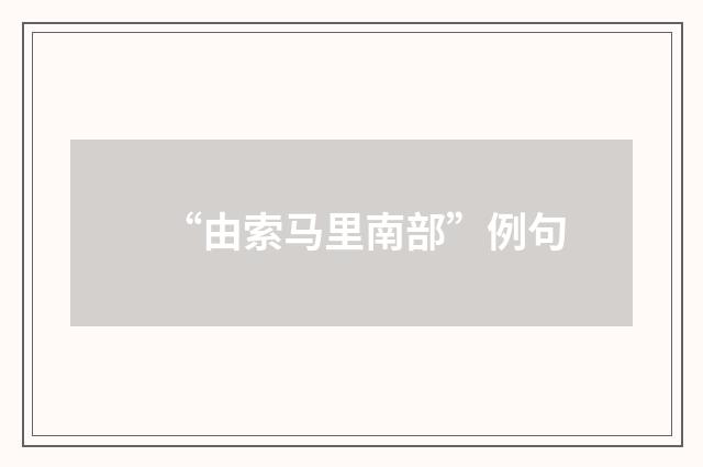 “由索马里南部”例句