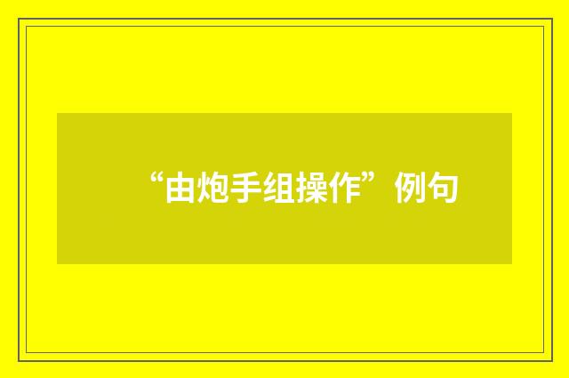 “由炮手组操作”例句
