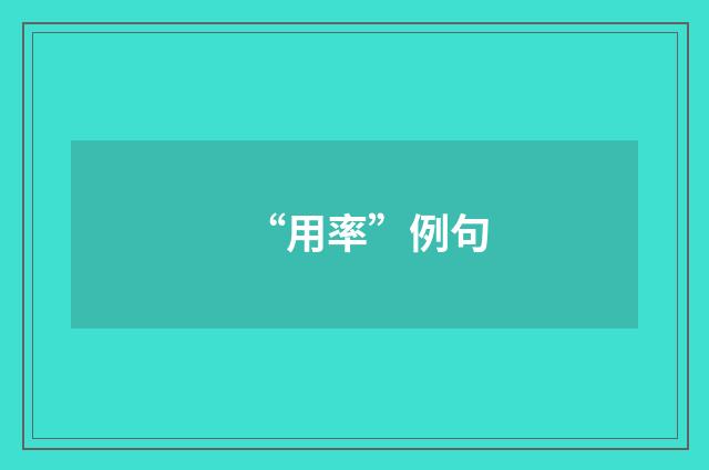 “用率”例句