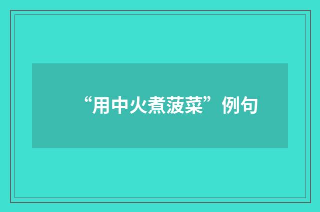 “用中火煮菠菜”例句