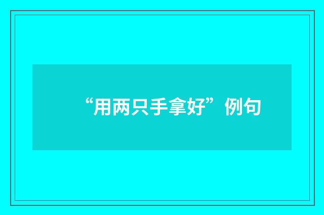“用两只手拿好”例句