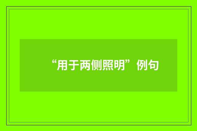 “用于两侧照明”例句