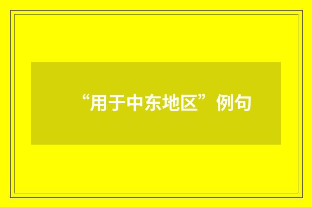 “用于中东地区”例句
