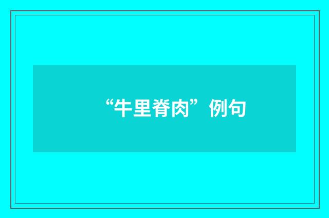 “牛里脊肉”例句