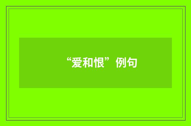 “爱和恨”例句