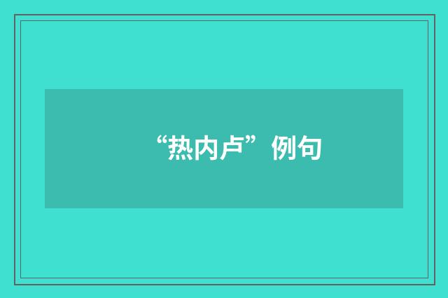 “热内卢”例句