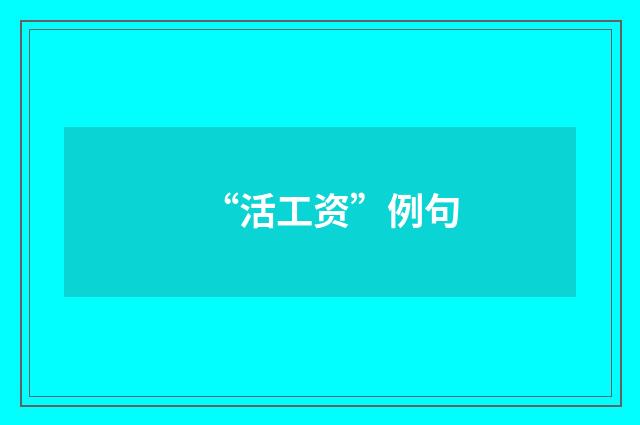 “活工资”例句