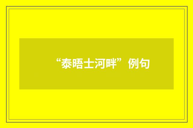 “泰晤士河畔”例句