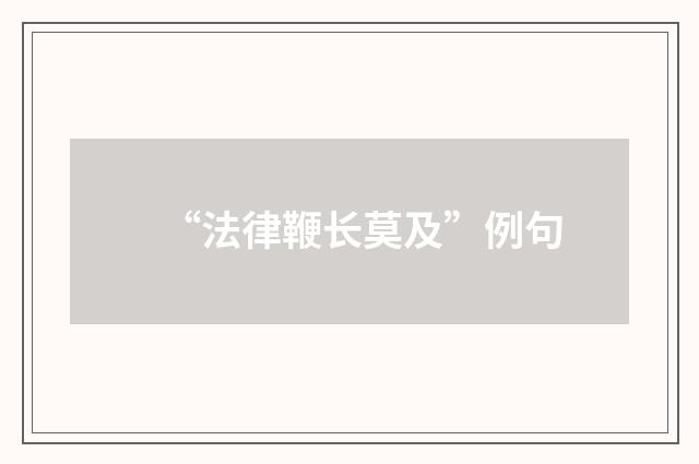 “法律鞭长莫及”例句