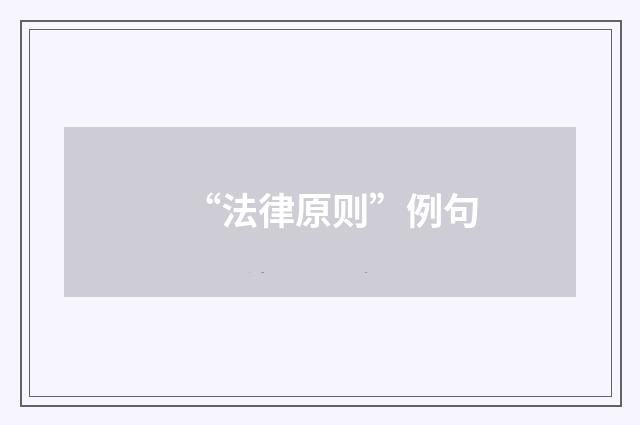 “法律原则”例句