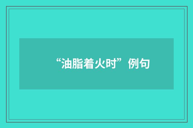 “油脂着火时”例句