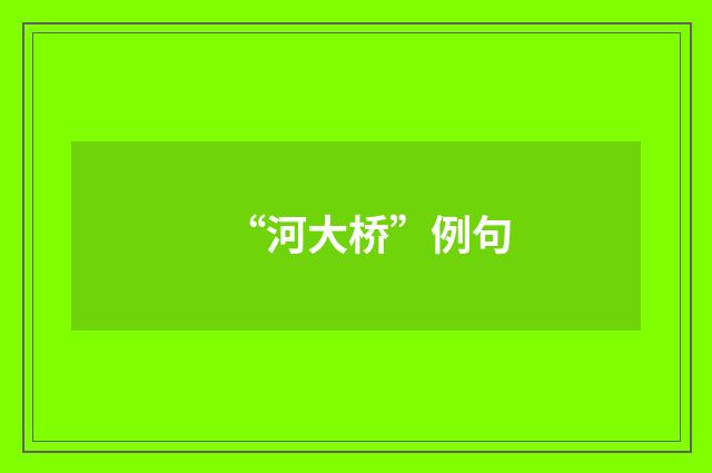 “河大桥”例句