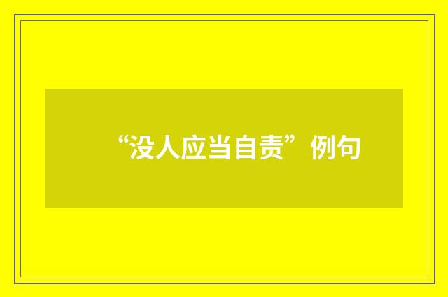 “没人应当自责”例句