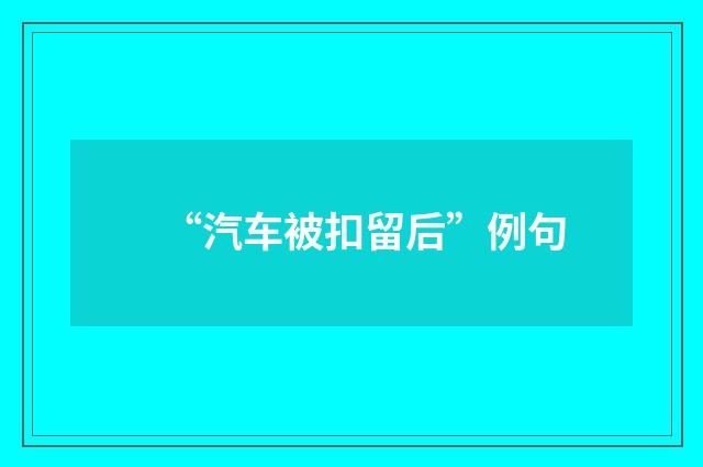 “汽车被扣留后”例句