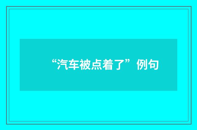 “汽车被点着了”例句