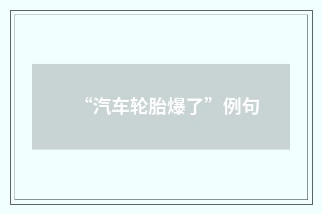 “汽车轮胎爆了”例句