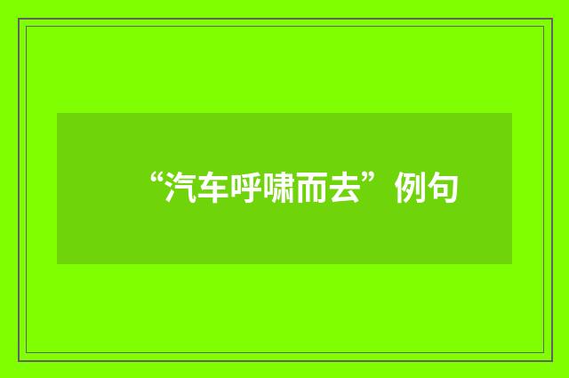 “汽车呼啸而去”例句