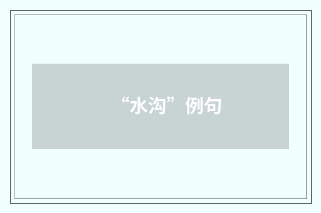 “水沟”例句