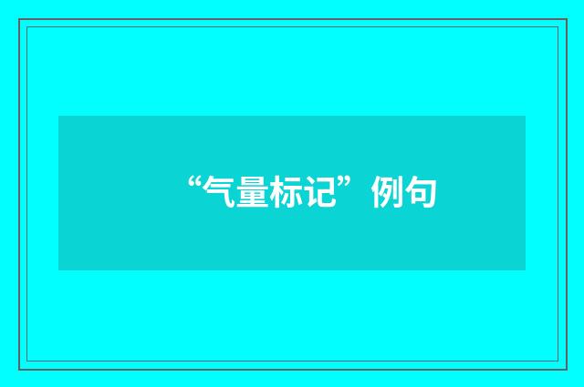 “气量标记”例句
