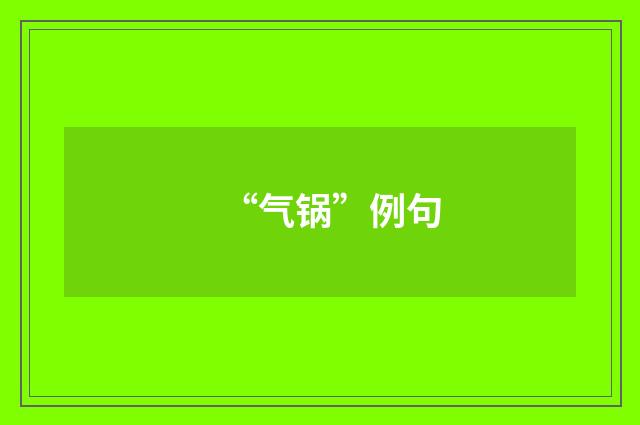 “气锅”例句