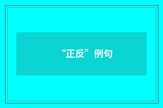“正反”例句