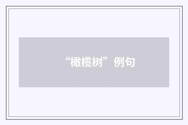 “橄榄树”例句