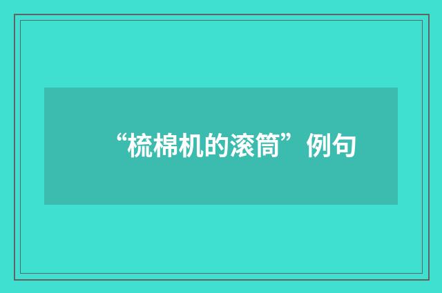 “梳棉机的滚筒”例句
