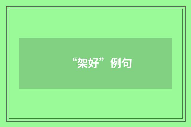 “架好”例句