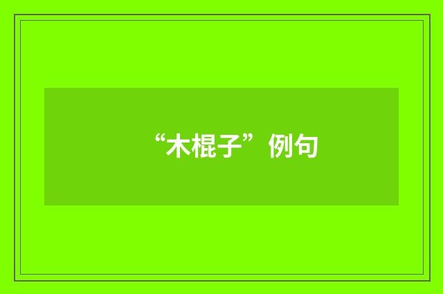 “木棍子”例句