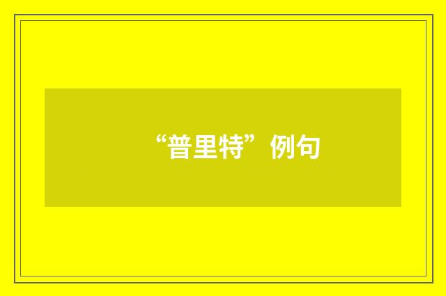 “普里特”例句
