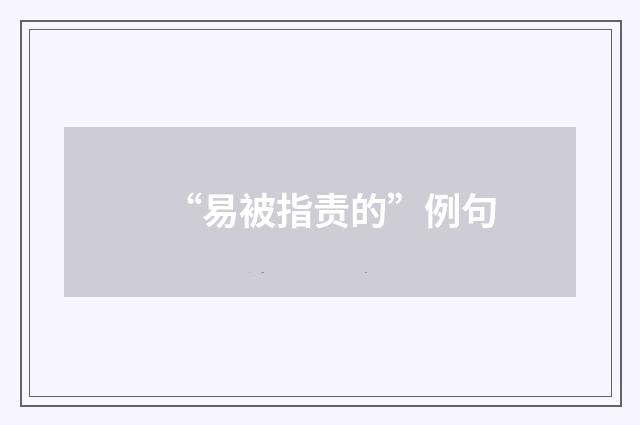 “易被指责的”例句