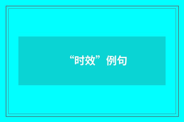 “时效”例句