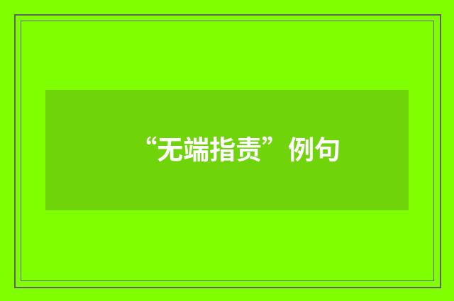 “无端指责”例句