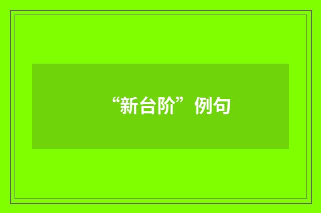 “新台阶”例句