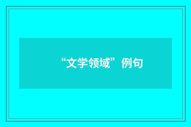 “文学领域”例句