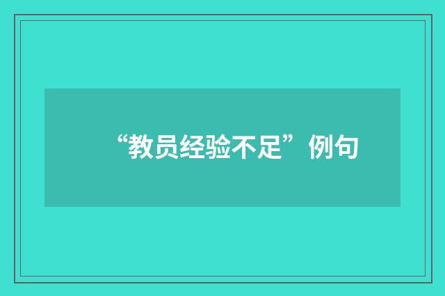 “教员经验不足”例句