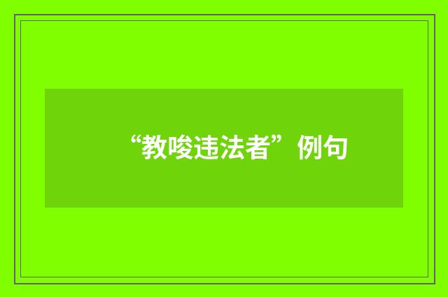 “教唆违法者”例句