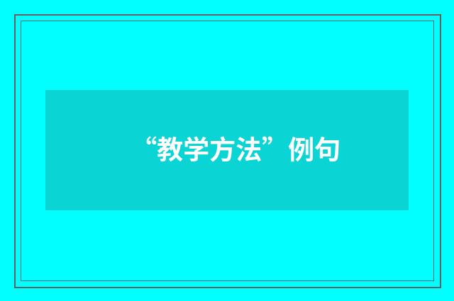 “教学方法”例句