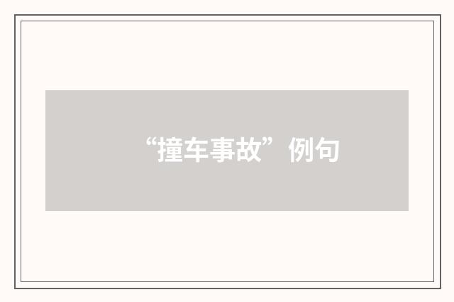 “撞车事故”例句