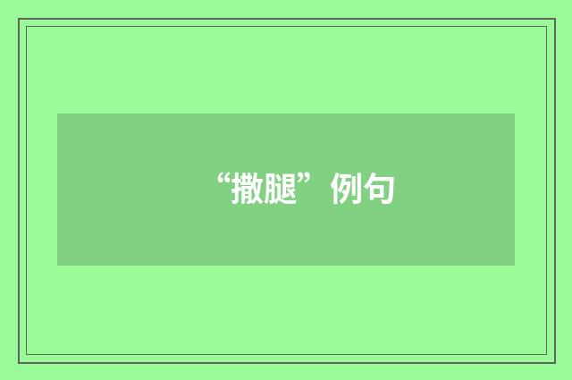 “撒腿”例句