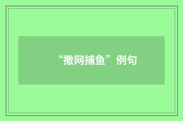 “撒网捕鱼”例句