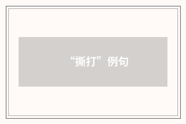 “撕打”例句